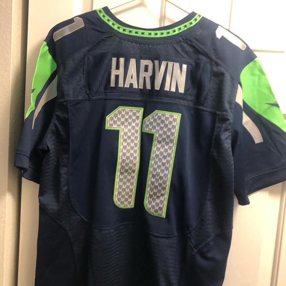 Nike On Field Seattle Seahawks #11 Harvin Men’s Navy Blue Jersey Size 40/Sm - Picture 5 of 10